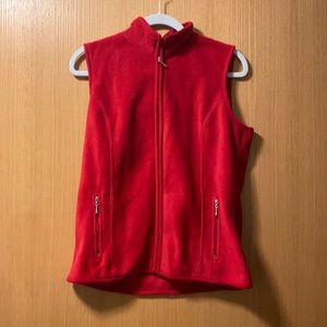 Red fleece vest